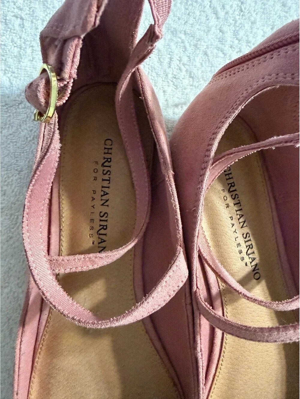 Christian Siriano Pink Faux Suede Flats Women’s Cross Strappy Zip Up Size 8